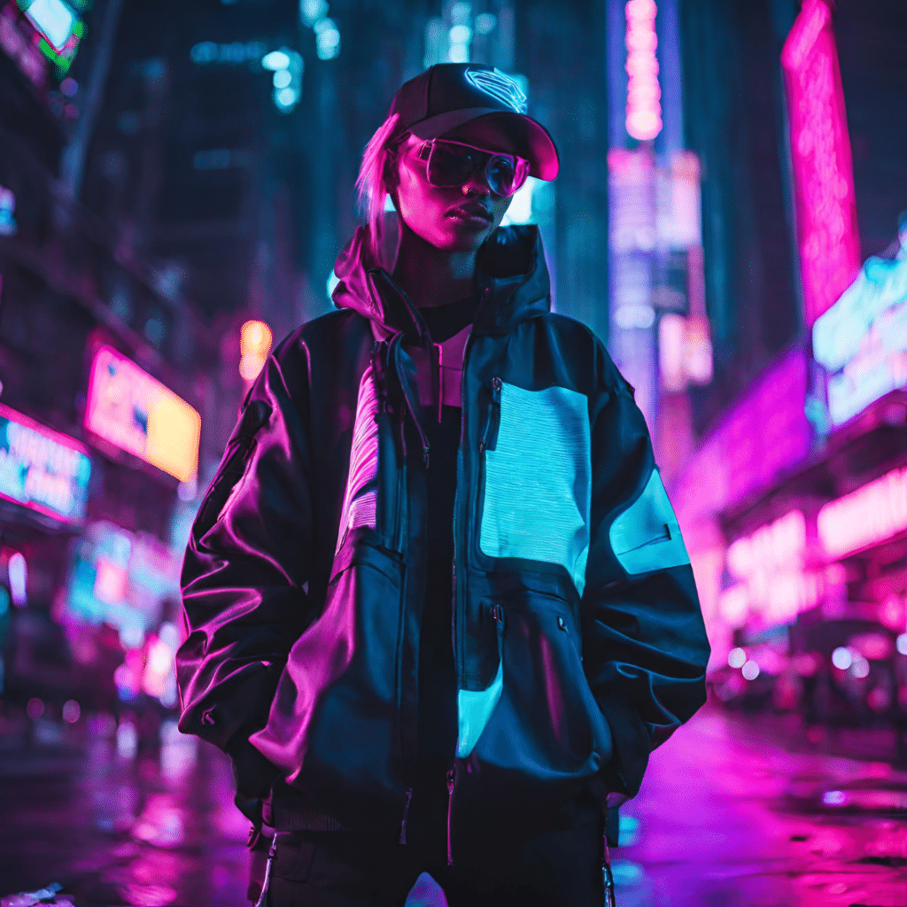 Street wear Neon-Lit Metropolis